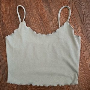 Shein pale green spaghetti strap crop top